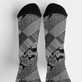 Geometrie, Muster, Schwarz und Weiß Socken (Oben)