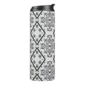 Geometrie , Muster , Schwarz und Weiß Thermosbecher (Nach links gedreht)