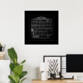 Geometrie Nr. 46 mit Rand Poster (Heimbüro)