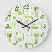 Geometrie Retro Mitteljahrhundert Moderne Große Wanduhr (Vorderseite)