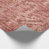 Geometrie Rose Gold Kupfer Peach Glitzer Zebra Geschenkpapier (Ecke)