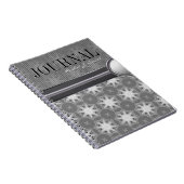 Geometrie Silver White Snowflake Pattern Journal Notizblock (Rechte Seite)
