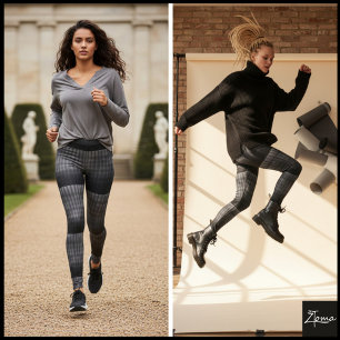 Geometrie und Kontrast. Dieses Schwarz-Weiß Leggings