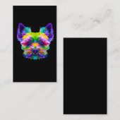 Geometrie Yorkshire Terrier Yorkie Art Animal Lieb Visitenkarte (Vorne/Hinten)