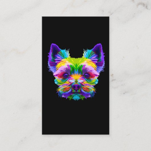 Geometrie Yorkshire Terrier Yorkie Art Animal Lieb Visitenkarte (Vorderseite)
