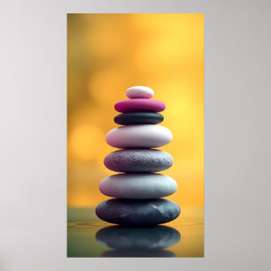 Geometrie Zen Spirituelle Stones Balanced Design A Poster