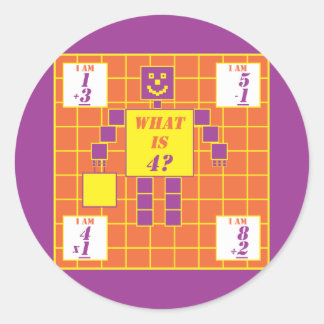 Geometriedokumentation-Quadrat-Alter 4 Runder Aufkleber