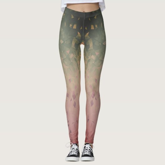 Geometrien - Erdbeerkiwi Leggings (Vorderseite)