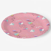 Geometrien und Squiggles der 90er Jahre Pappteller (Schrägansicht)