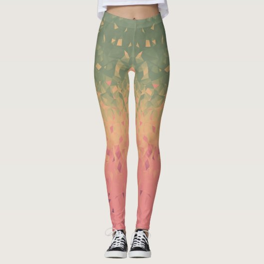 Geometrien - Wassermelon Leggings (Vorderseite)