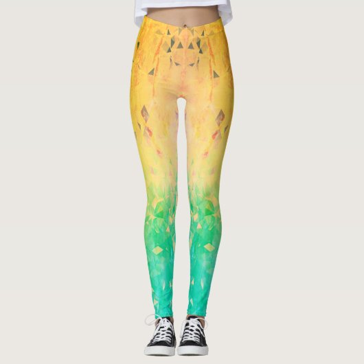 Geometrien - Zitronen Limon Leggings (Vorderseite)