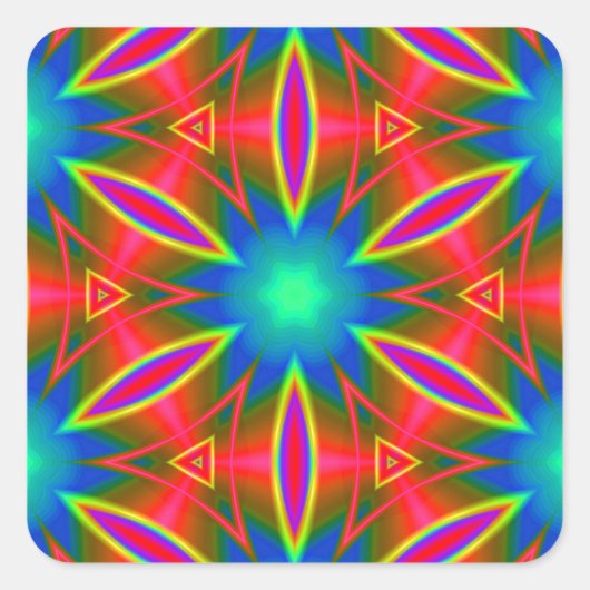 Geometrisch 160614 (01) quadratischer aufkleber (Vorderseite)