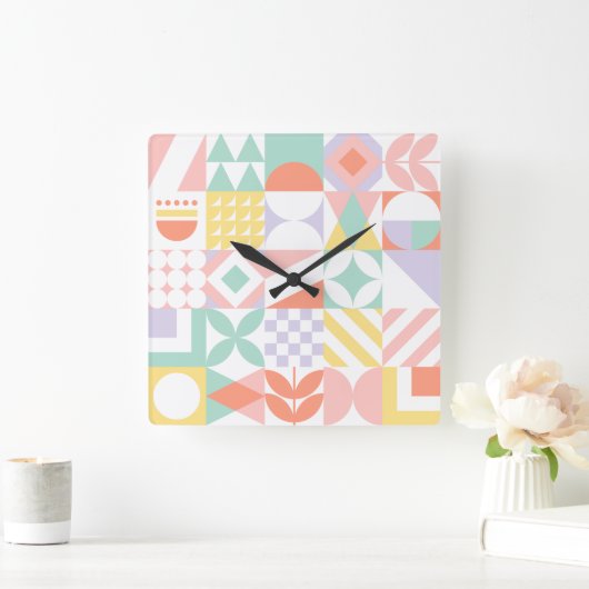 geometrisch #32 quadratische wanduhr (Zuhause)