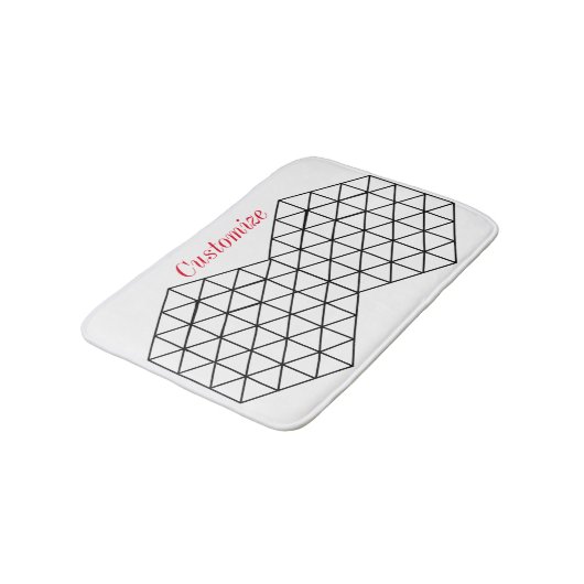 Geometrisch 3-D Cube Thunder_Cove Badematte (Schrägansicht)