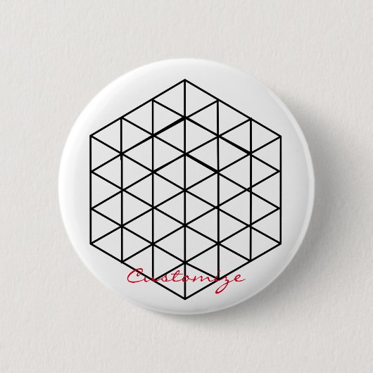 Geometrisch 3-D Cube Thunder_Cove Button (Vorderseite)