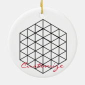 Geometrisch 3-D Cube Thunder_Cove Keramik Ornament (Hinten)