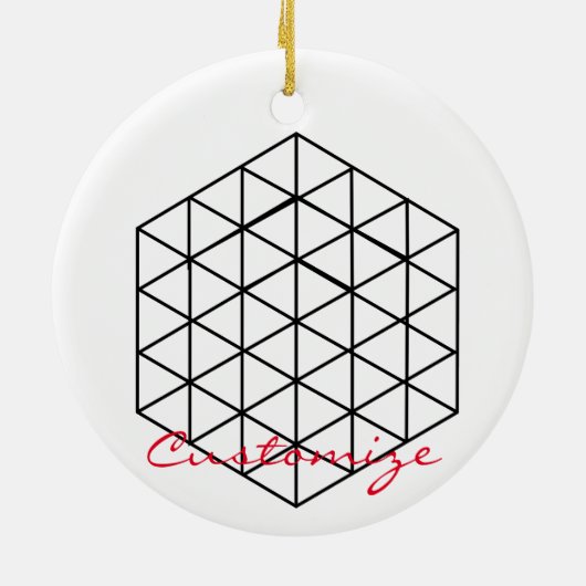 Geometrisch 3-D Cube Thunder_Cove Keramik Ornament (Hinten)