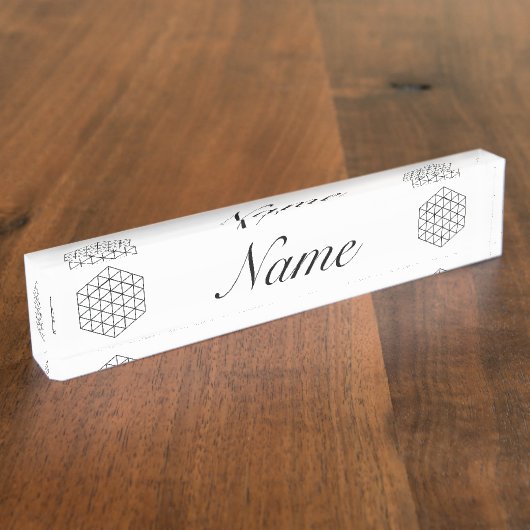 Geometrisch 3-D Cube Thunder_Cove Namensplakette (Seite)