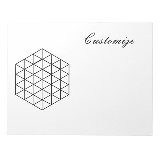 Geometrisch 3-D Cube Thunder_Cove Notizblock (Vorderseite)