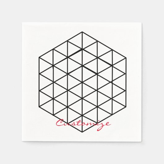 Geometrisch 3-D Cube Thunder_Cove Serviette (Vorderseite)