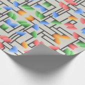 geometrisch Abstrakt-blau-rosa-gelb-grün Geschenkpapier (Ecke)