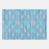 Geometrisch Abstrakt Blau und Rosa Geschenkpapier Set (Vorderseite 3)