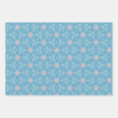 Geometrisch Abstrakt Blau und Rosa Geschenkpapier Set (Vorderseite)