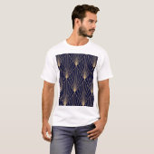 Geometrisch Abstrakt dunkelblau T-Shirt (Vorne ganz)