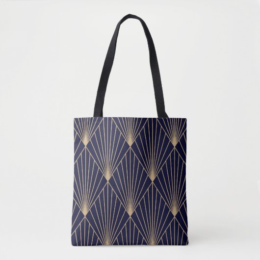 Geometrisch Abstrakt dunkelblau Tasche (Vorderseite)