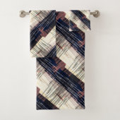 Geometrisch abstrakt gestreift badhandtuch set (Insitu)