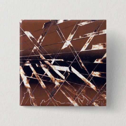 Geometrisch Abstrakt in braun und schwarz Button (Vorderseite)