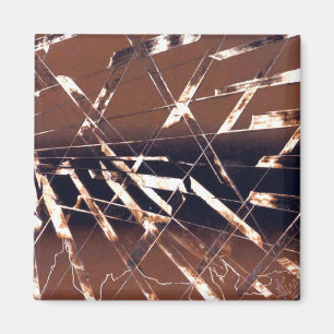 Geometrisch Abstrakt in braun und schwarz Magnet