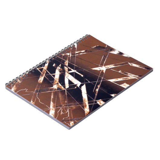 Geometrisch Abstrakt in braun und schwarz Notizblock (Linke Seite)