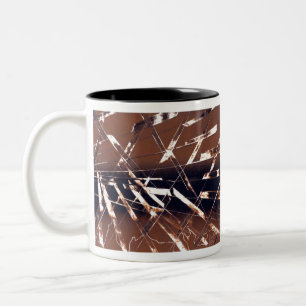 Geometrisch Abstrakt in braun und schwarz Zweifarbige Tasse