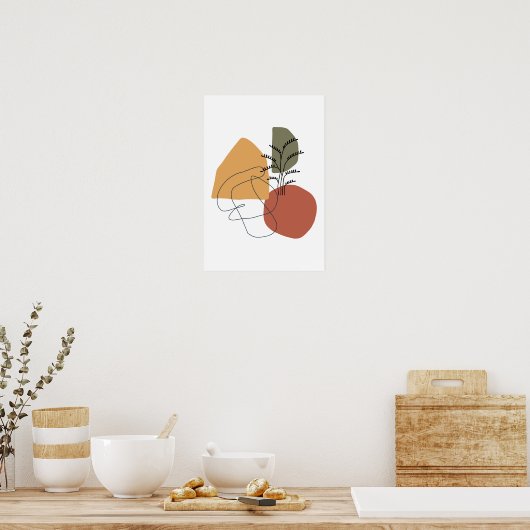 Geometrisch, abstrakt, minimal, modern, pastellfar poster (Küche)