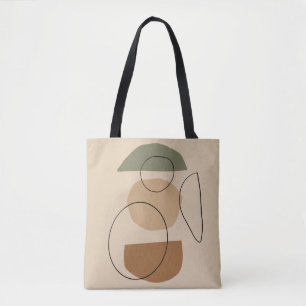 Geometrisch, abstrakt, minimal, modern, pastellfar tasche