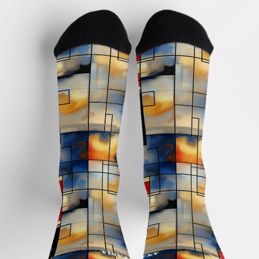 Geometrisch Abstrakt mit Bold Artistic Patterns Socken (Oben)