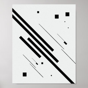 Geometrisch Abstrakt mit Diagonallinien und Quadra Poster