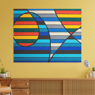 Geometrisch Abstrakt mit fetten Streifen und Forme Leinwanddruck
