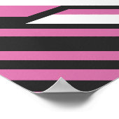 Geometrisch Abstrakt mit rosa und schwarzen Streif Poster (Ecke)