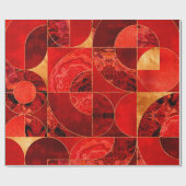 Geometrisch Abstrakt - Rote Texturen und Gold Geschenkpapier (Flach)