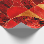 Geometrisch Abstrakt - Rote Texturen und Gold Geschenkpapier (Ecke)