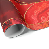 Geometrisch Abstrakt - Rote Texturen und Gold Geschenkpapier (Rolleneckpunkt)