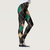 Geometrisch, abstrakt, schwarz leggings (Rechts)