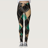 Geometrisch, abstrakt, schwarz leggings (Vorderseite)
