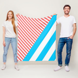 geometrisch, abstrakt, Textur, Muster, rot, blau Fleecedecke