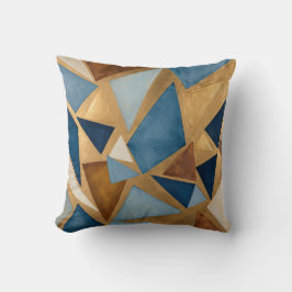 geometrisch abstrakte Blues und Metalle Kissen
