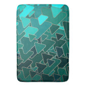 Geometrisch abstraktes Aquamarines Dreieck Badematte (Vorderseite Vertikal)