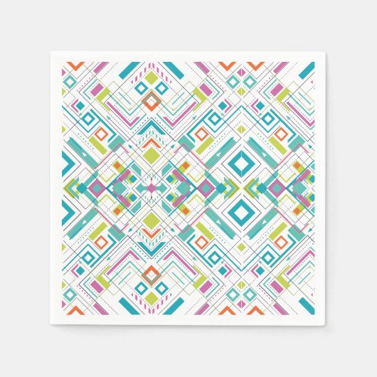 geometrisch abstraktes Aztekenmuster Serviette (Vorderseite)