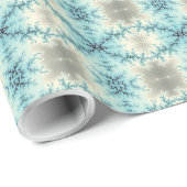 geometrisch abstraktes blaues, graues Fraktal Geschenkpapier (Rolleneckpunkt)